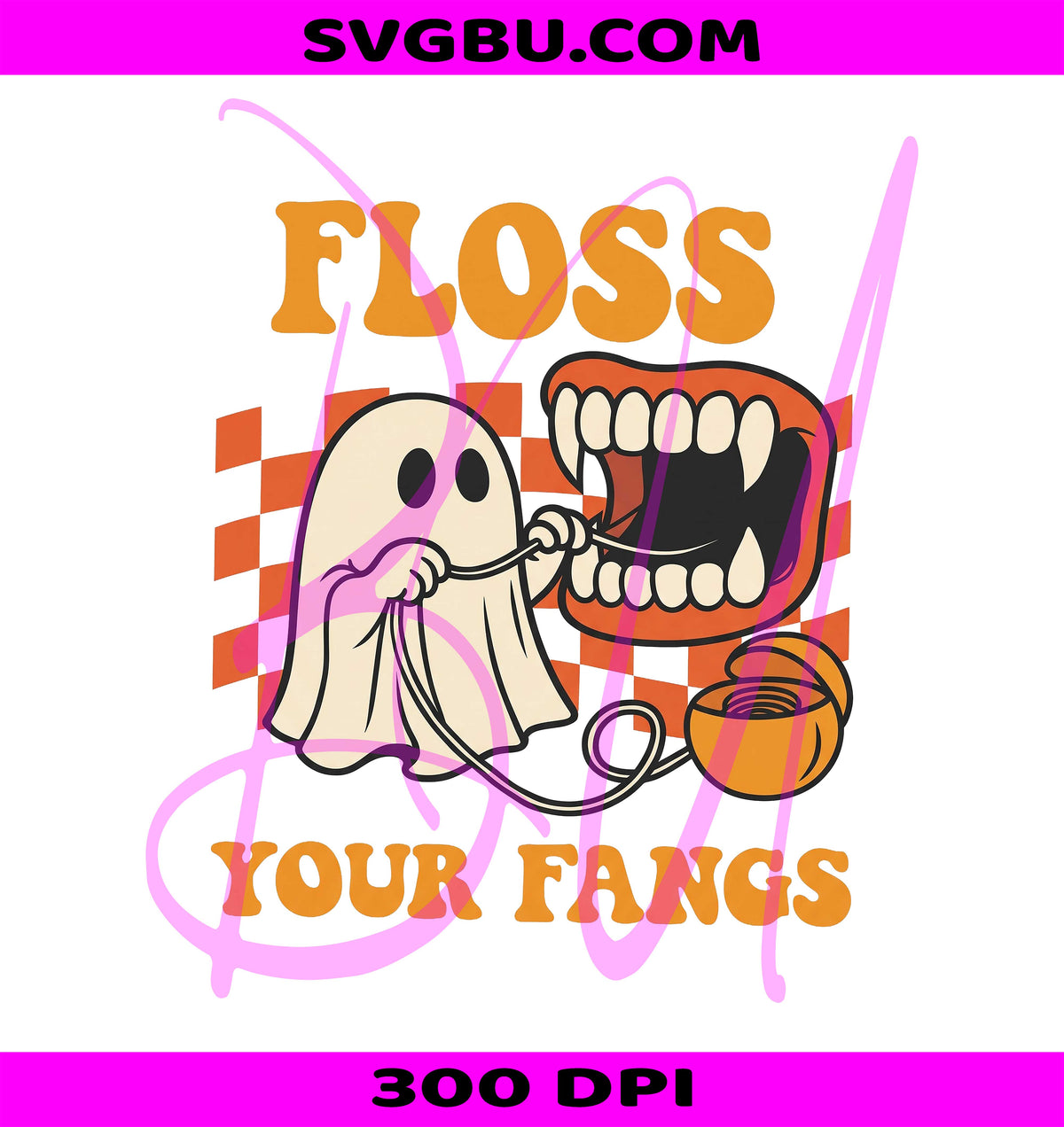 Dental Halloween PNG, Floss Your Fangs PNG, Dental Boo PNG