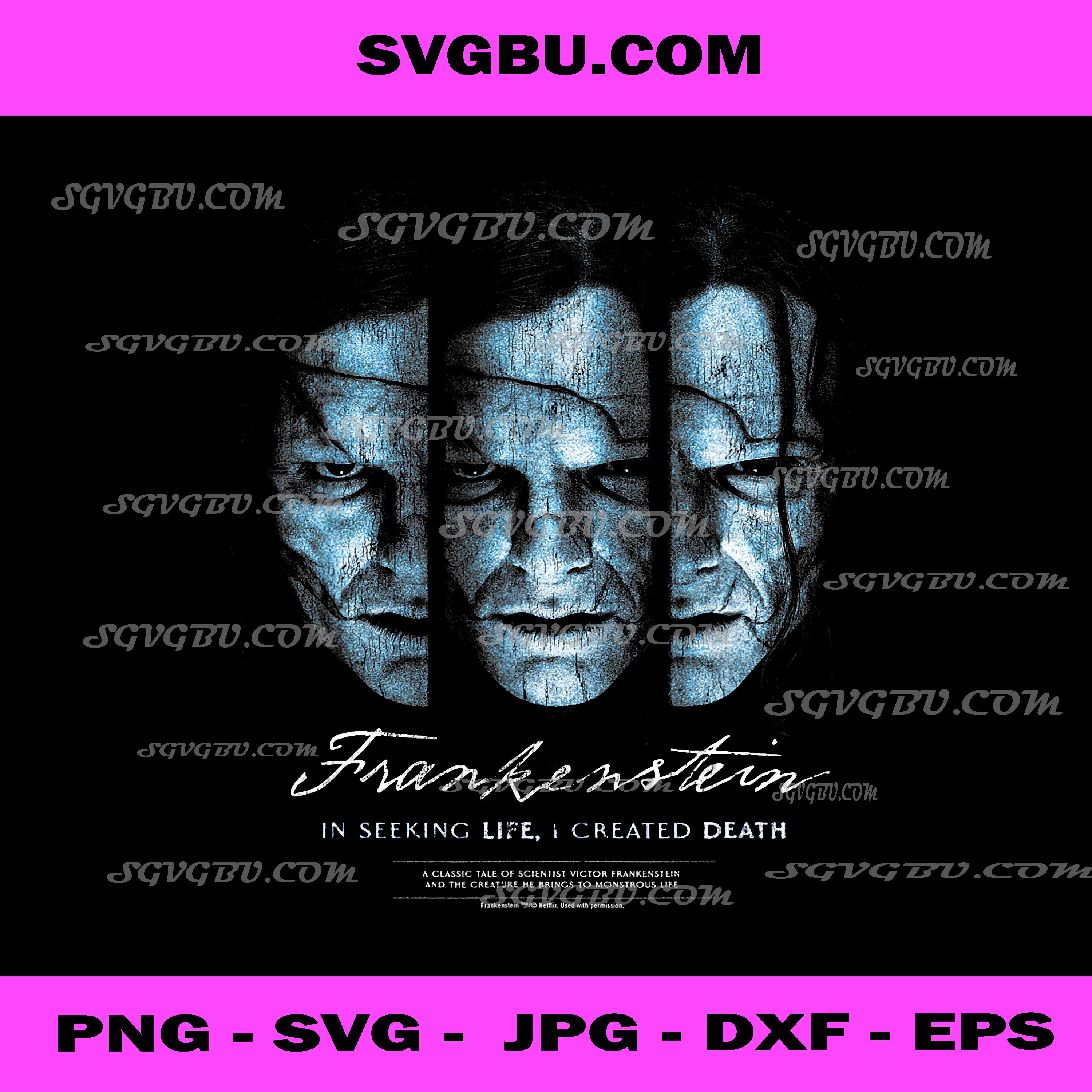 Frankenstein Creatures Triple Officially Licensed PNG, Classic Monster Horror Graphic Design