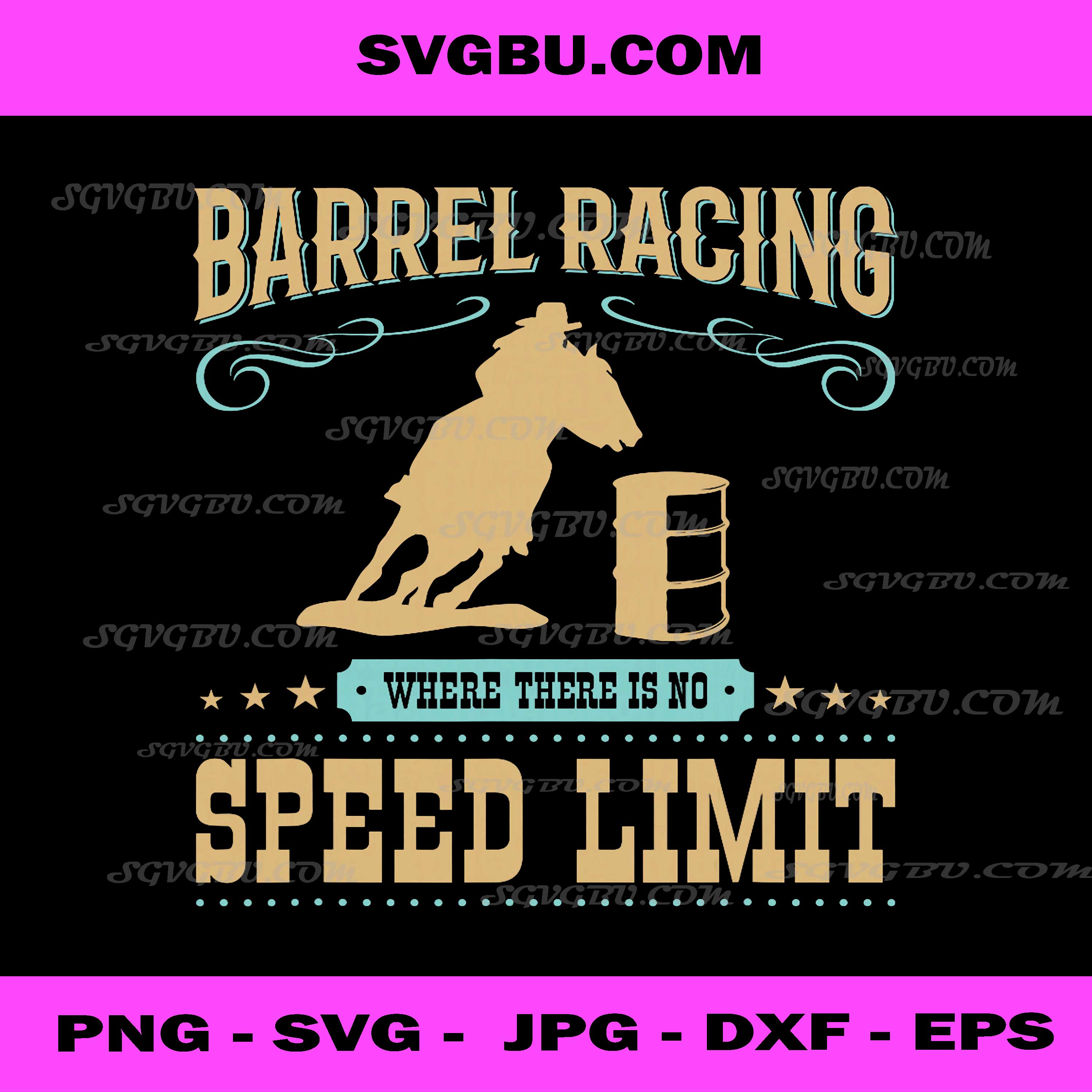 Barrel Racing PNG, Cowgirl Horse Rodeo Western Quote Design File