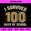 Vintage I Survived 100 Days of School PNG