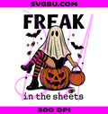 Freak In The Sheets PNG, Pinup Ghost Girl PNG, Halloween Pumpkin PNG