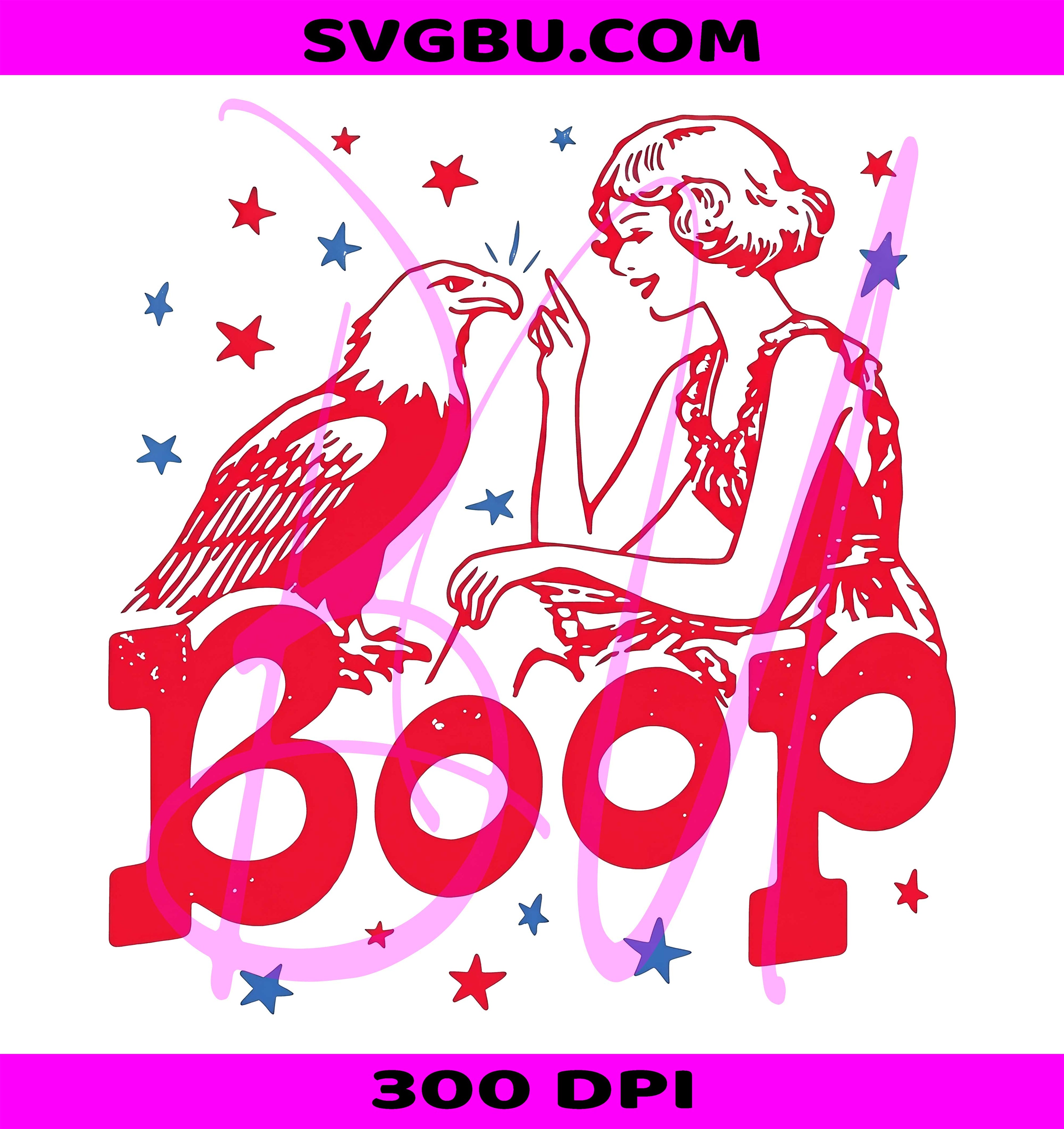 Boop Eagle PNG, Funny Patriotic Eagle PNG, Retro 4th of July PNG