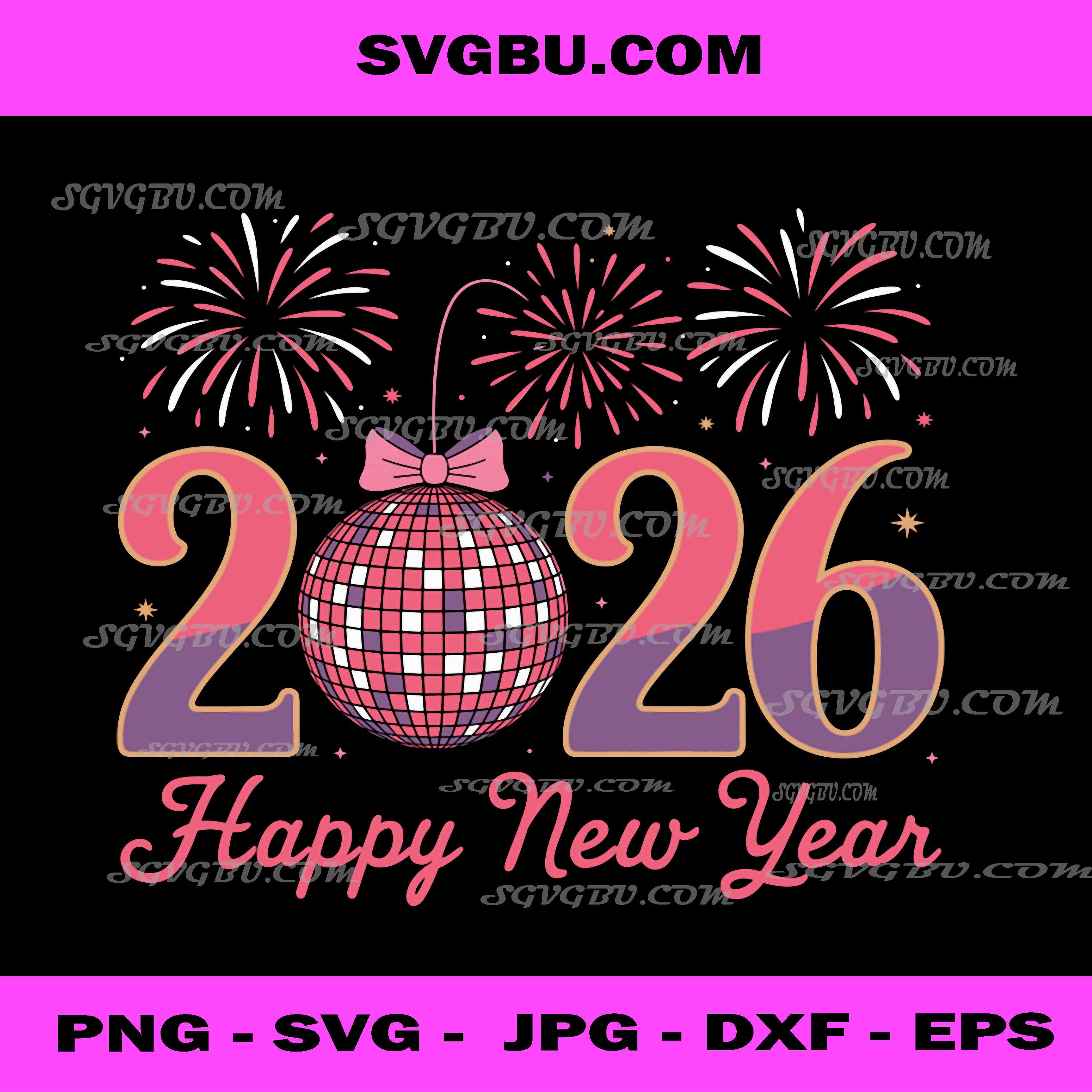 Happy New Year 2026, Family Matching Fireworks PNG