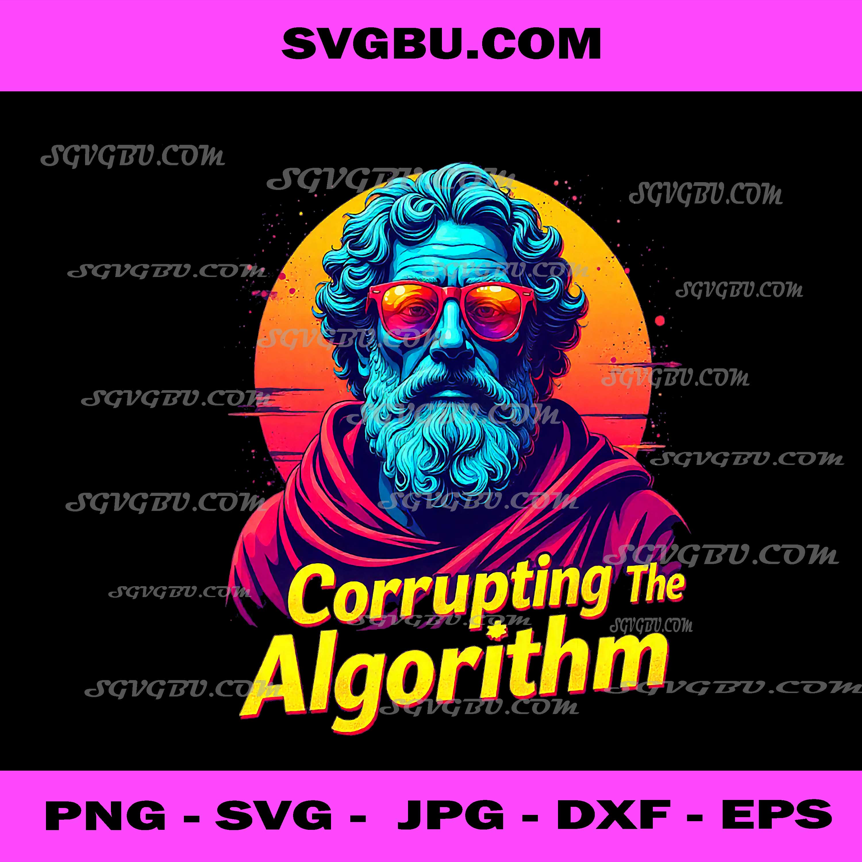 Funny Corrupting Algorithm, Exist Philosophy PNG, Retro Quote Art Digital Design