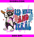 Red White And Feral Raccoon PNG, Patriotic 4th Of July Design PNG