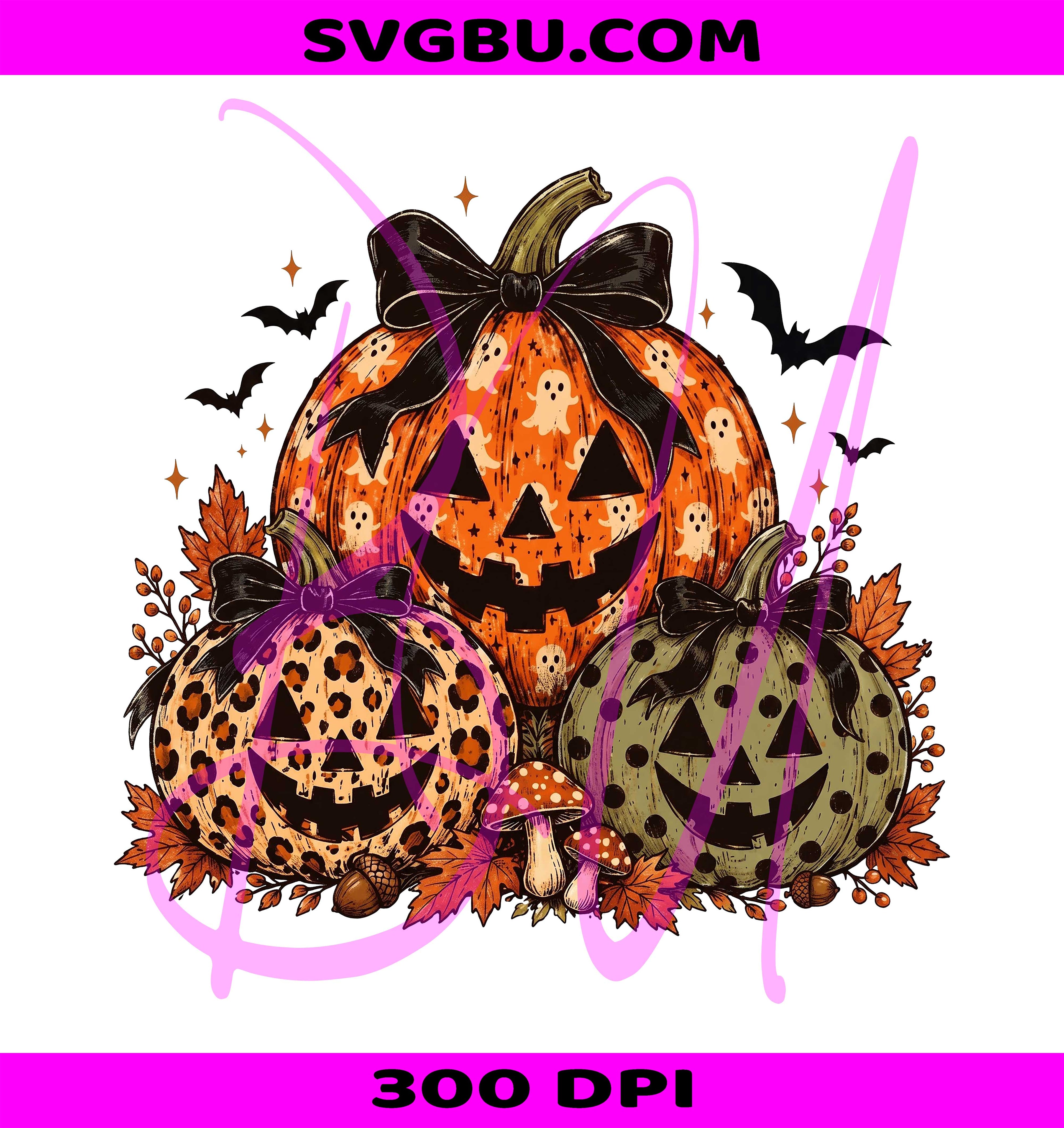 Halloween Bat Duo PNG, Polka Dot Pumpkin PNG, Halloween Pumpkins PNG