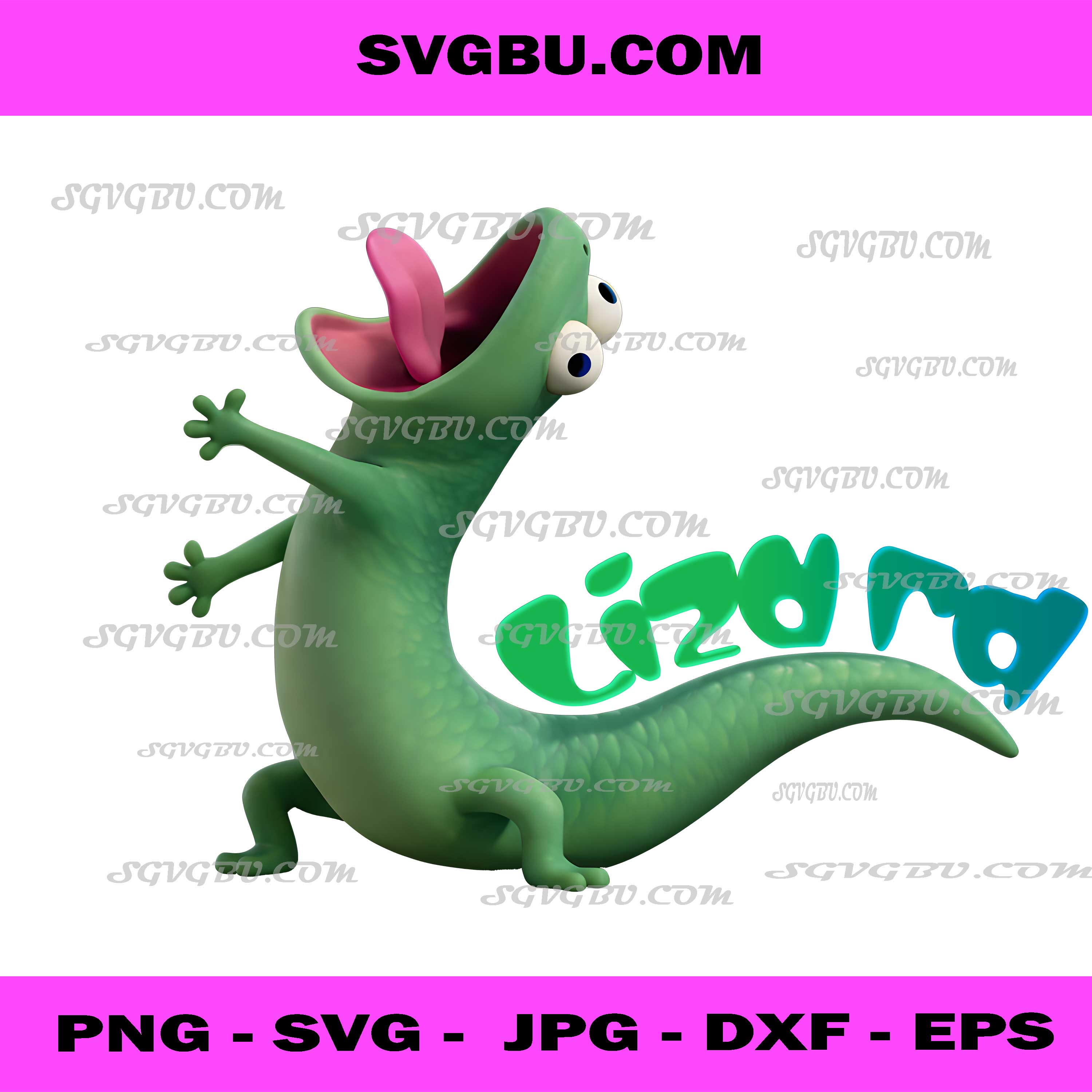 Funny Green Lizard, Screaming Gecko Reptile Cartoon PNG