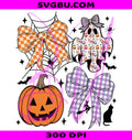 Halloween Bat Duo PNG, Polka Dot Pumpkin PNG, Spooky Fall PNG