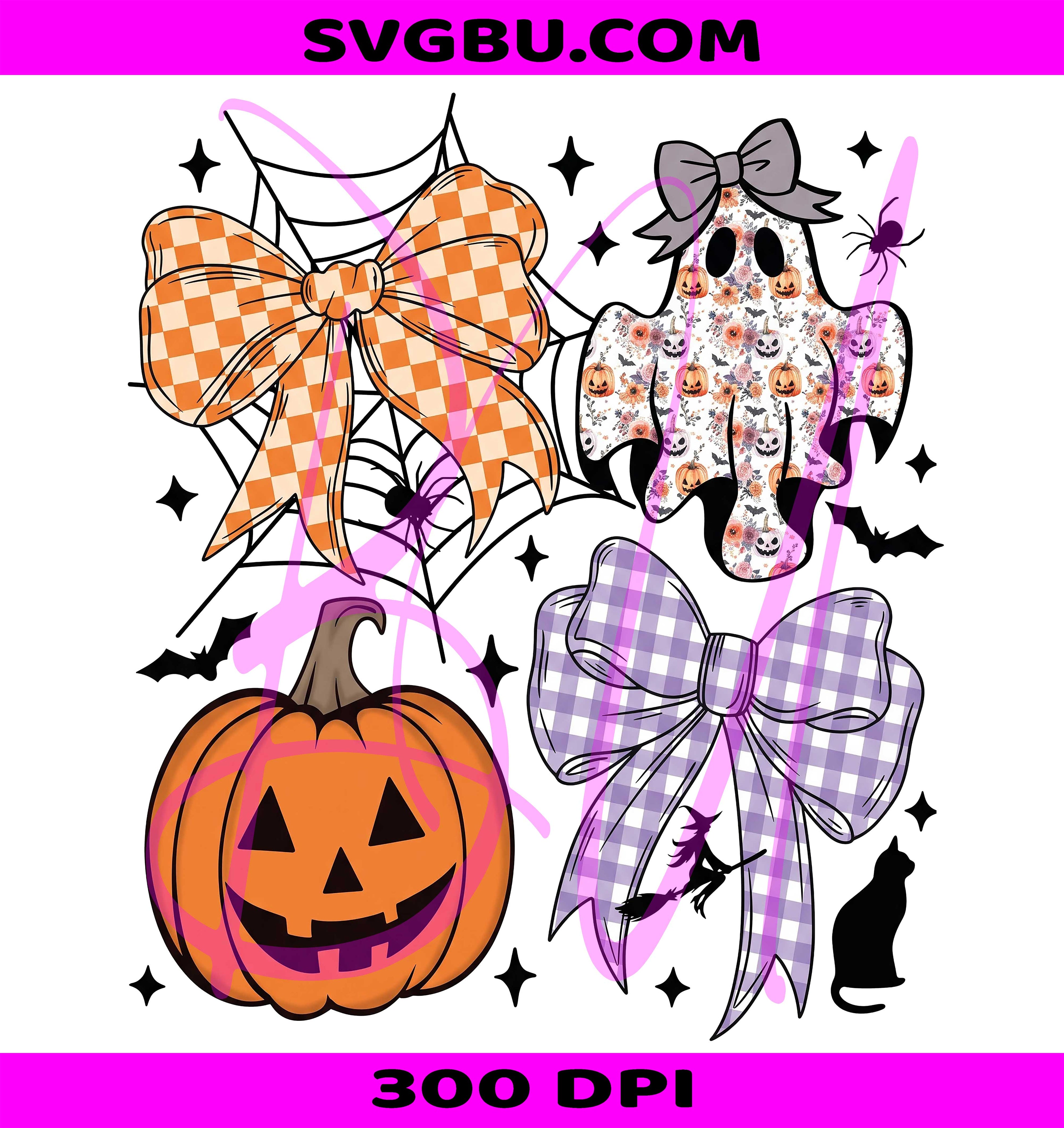 Halloween Bat Duo PNG, Polka Dot Pumpkin PNG, Spooky Fall PNG
