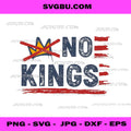 No Kings Patriotic PNG American Flag Distressed Crown PNG