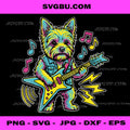 Yorkie Rock Funny Dog Graphic PNG, Yorkie Rock Humor PNG
