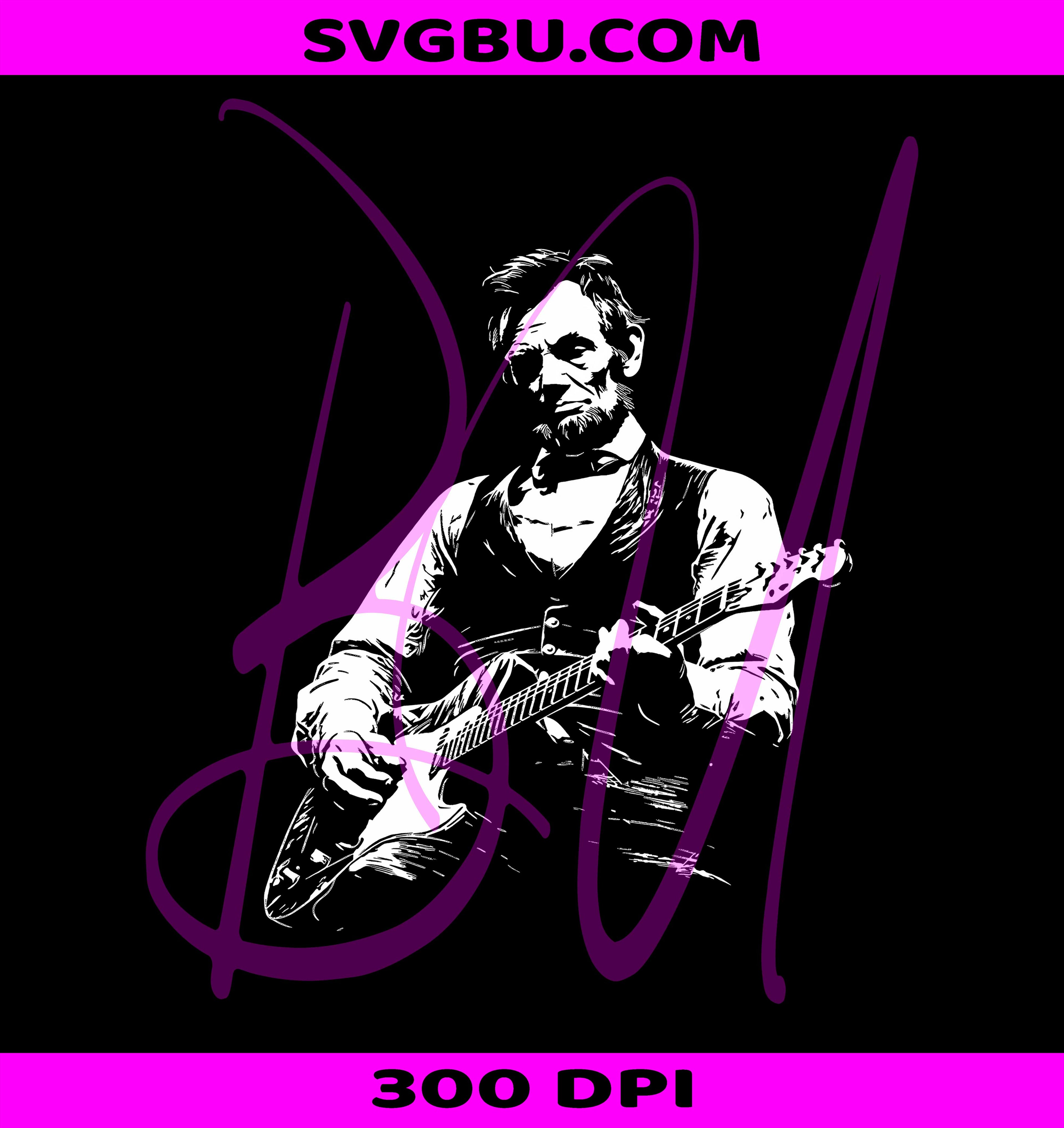 Abraham Lincoln Playing Guitar PNG, Rock Star President Design PNG