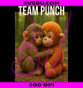 Cute Baby Monkey Punch PNG, Trendy Team Punch Zoo Design PNG