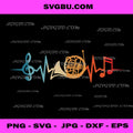 French Horn Player Heartbeat Funny Musician PNG, Brass Instrument Humor Design