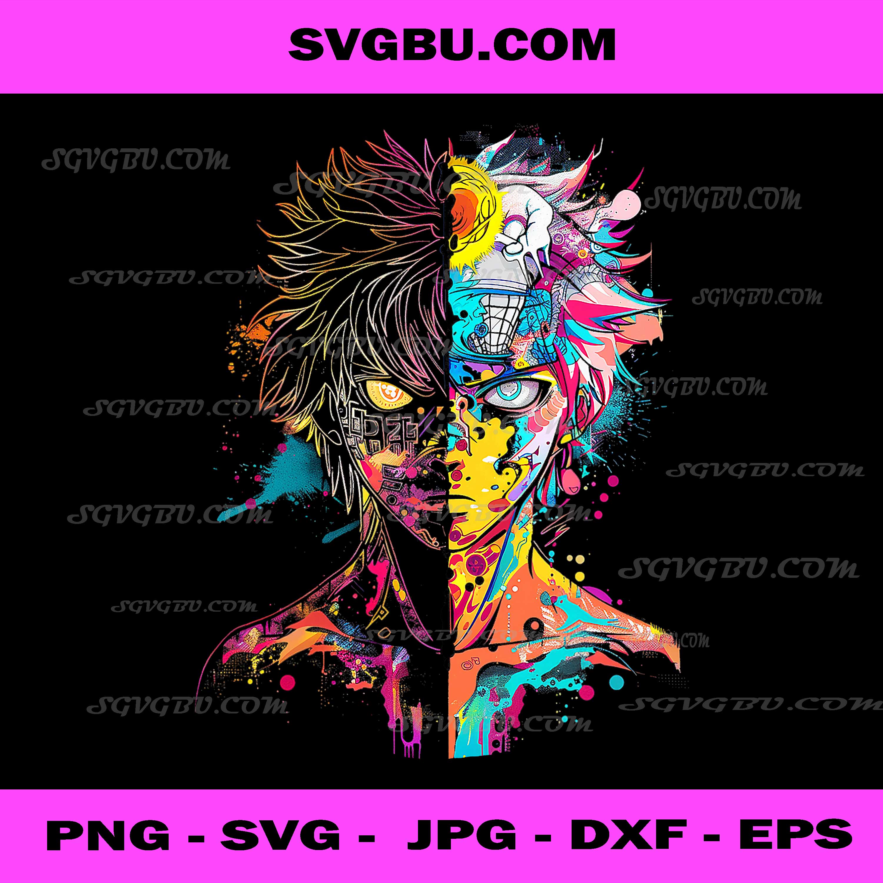 Anime Manga Motif, Colorful Artwork Anime PNG