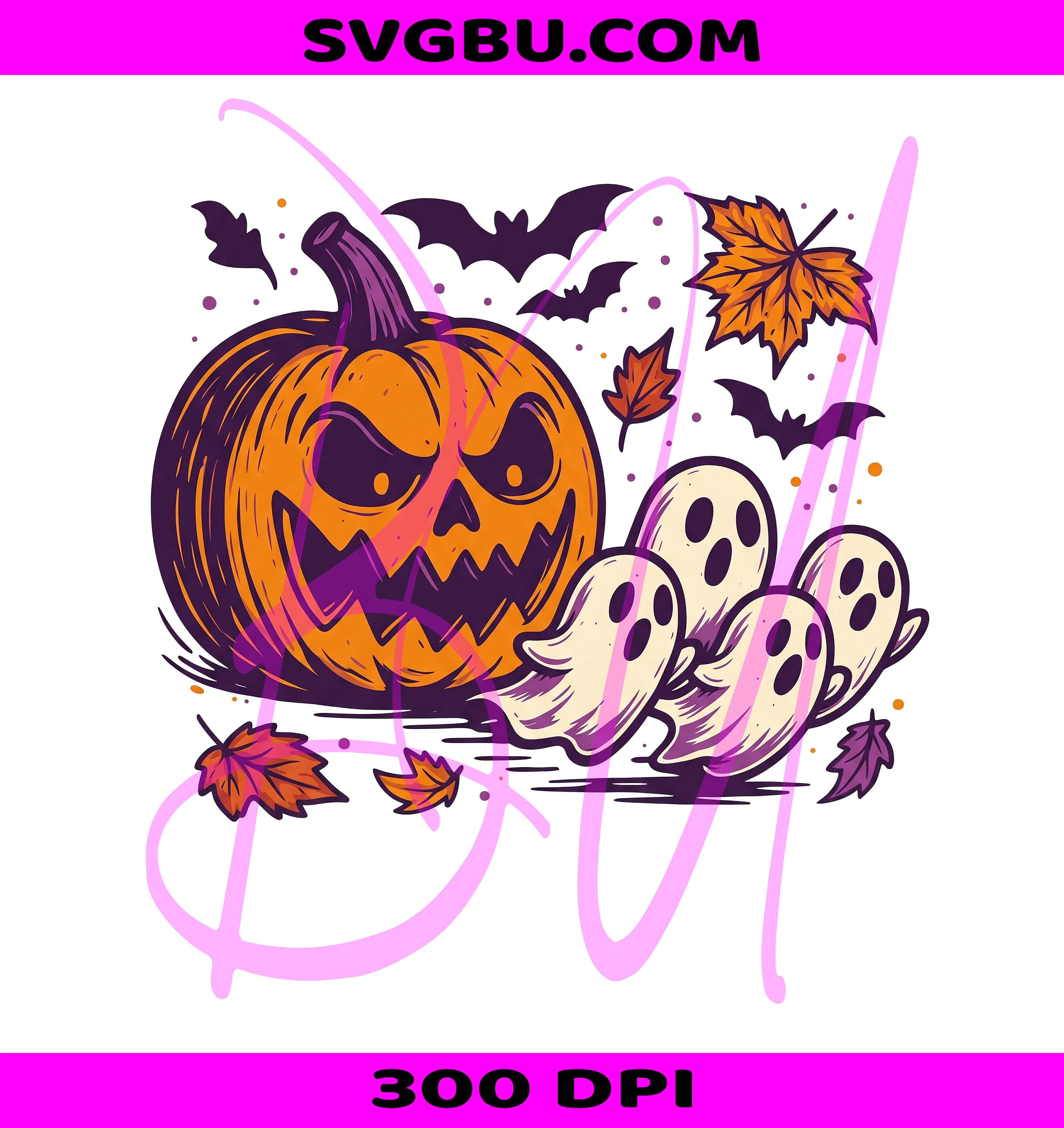 Pumpkin Chasing Ghost PNG, Spooky Season PNG, Halloween Boo Ghost PNG