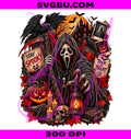 Hooded Scary Mask PNG, Vintage Ghost Face PNG, Spooky Reaper PNG