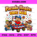 Parade Floats One Kid PNG, 4th of July Celebration Kids Art PNG