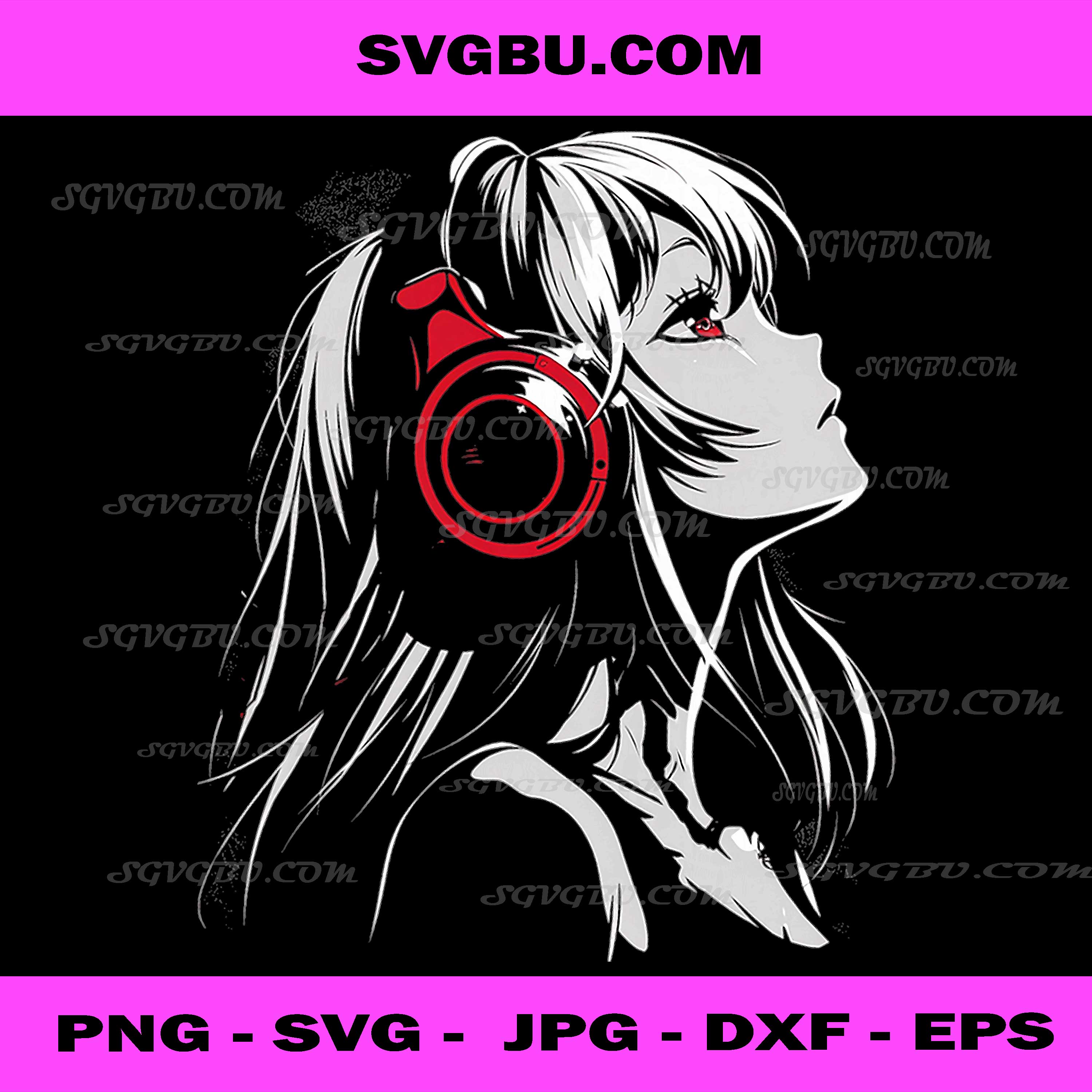 Anime Manga Motif PNG, Headphone Artwork Anime PNG