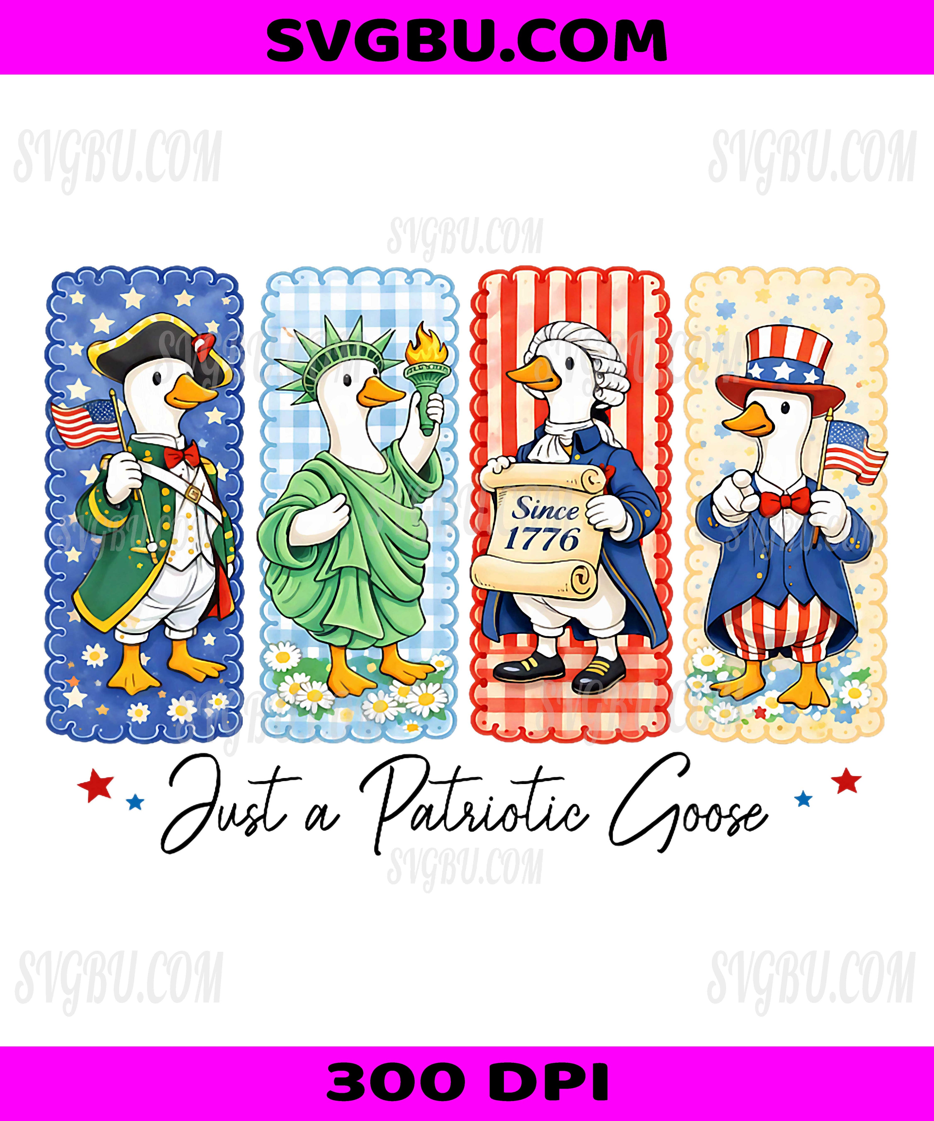 Just A Patriotic Goose PNG, American 1776-2026 4th Of July PNG