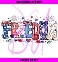Floral Freedom PNG,American Flag PNG,Distressed Letters PNG