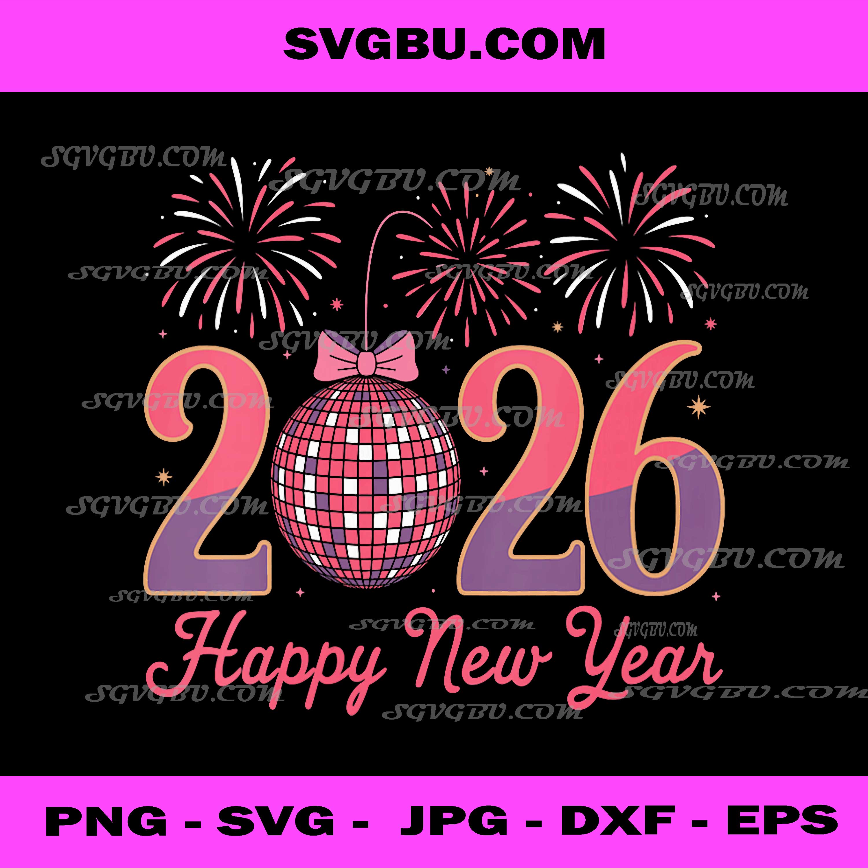 Happy New Year 2026 PNG, Family Matching Fireworks PNG, Trendy New Year’s Eve PNG