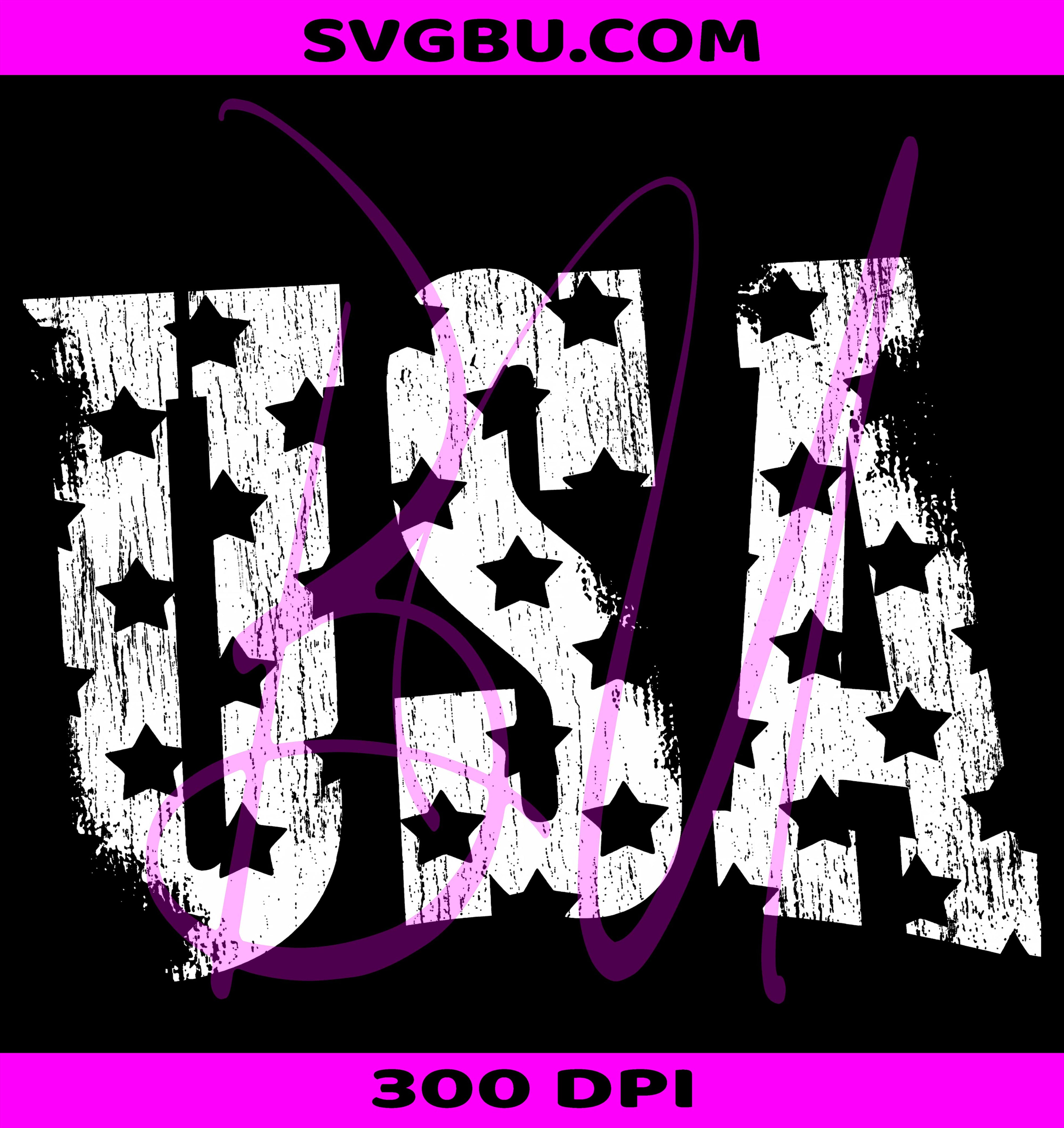 USA Patriotic Star Letters PNG, Distressed 4th Of July Design PNG