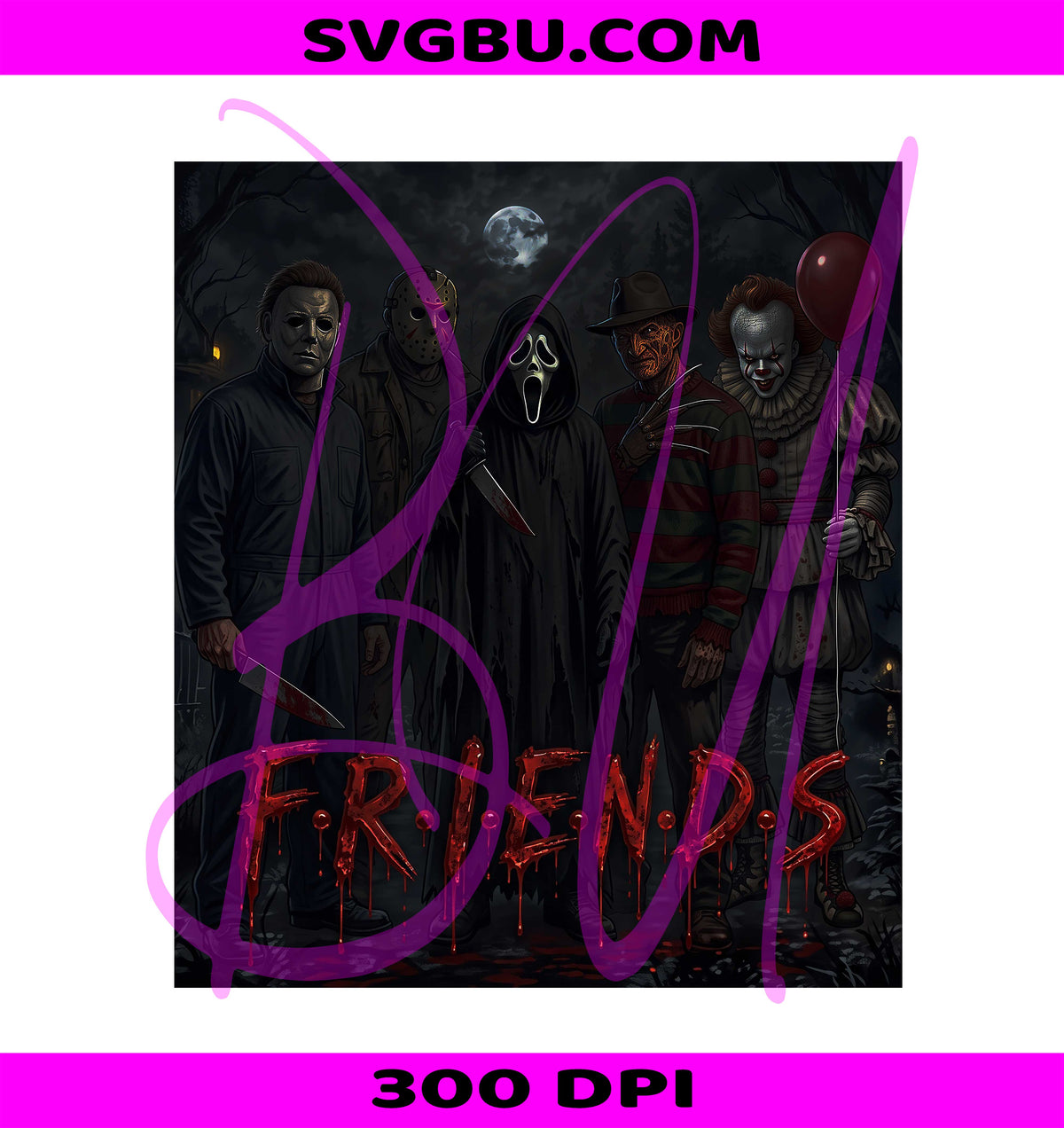 Horror Movie Villains PNG, Slasher Icons PNG, Spooky Villains PNG