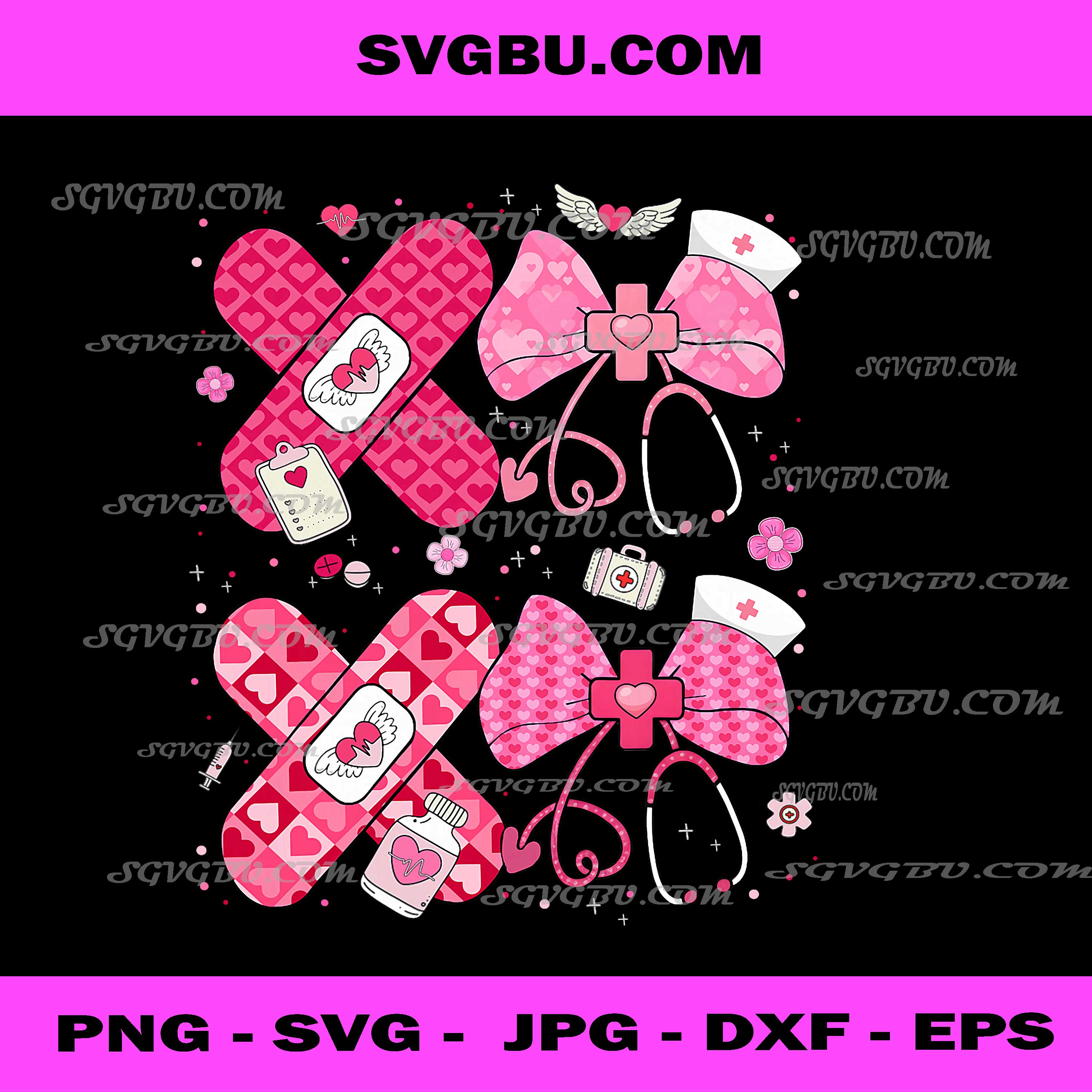 Valentine XOXO Stethoscope Nursing PNG, RN ER ICU PCT CNA Nurse PNG