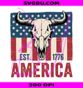 America Est 1776 PNG, Longhorn Skull PNG, Patriotic America PNG