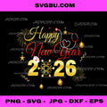 Happy New Year 2026 Fireworks, Nurse Stethoscope, NYE Party PNG