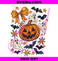 Pumpkin Ghost PNG, Halloween Bow PNG, Cute Spooky PNG
