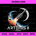 Artemis II 2026 PNG, NASA Rocket Moon Mission Stylized Space Design