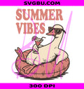 Summer Vibes Goose Floating PNG, Retro Pool Float Beach Design PNG