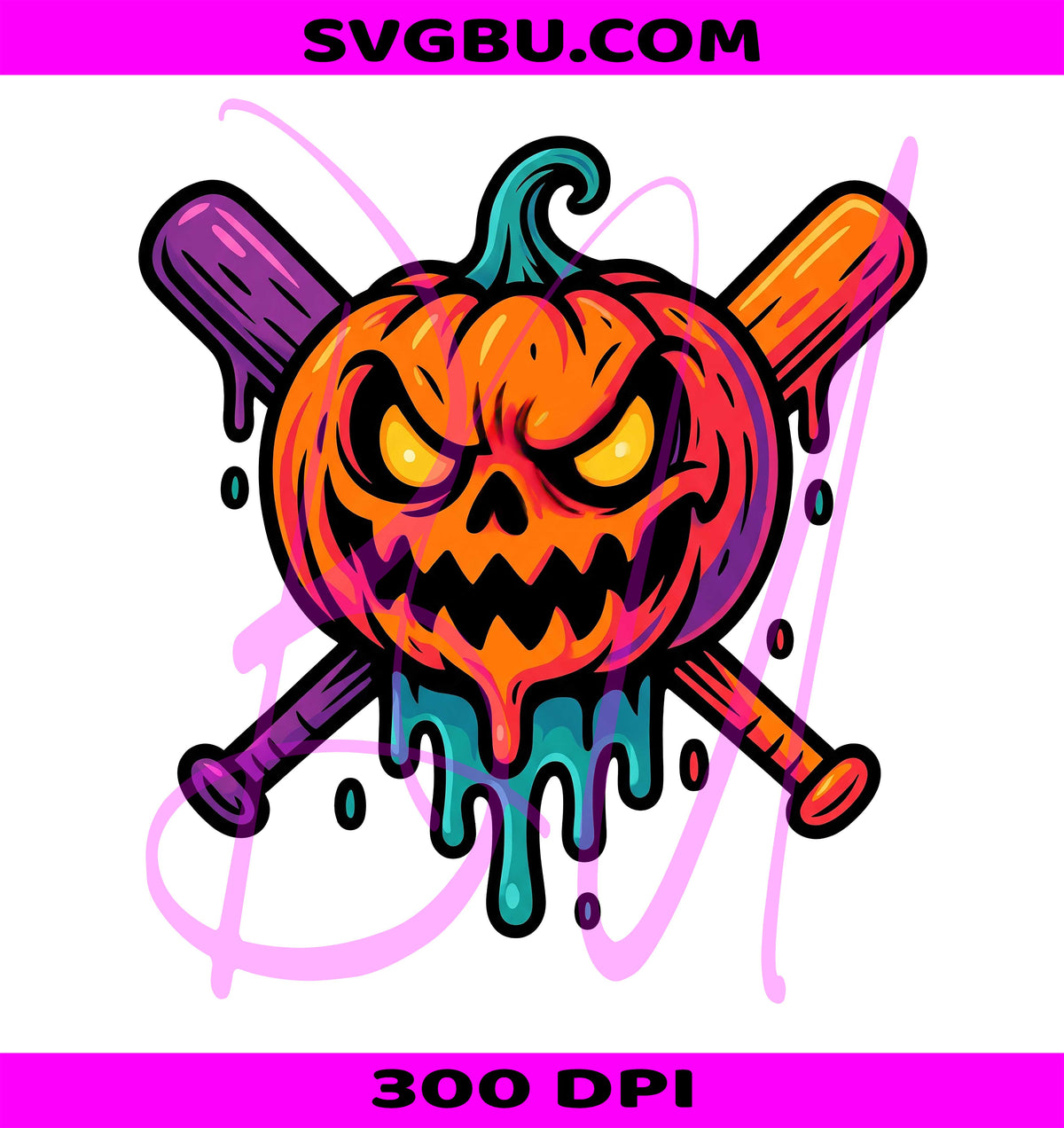 Dripping Pumpkin PNG, Halloween Sports PNG, Neon Jack Lantern PNG