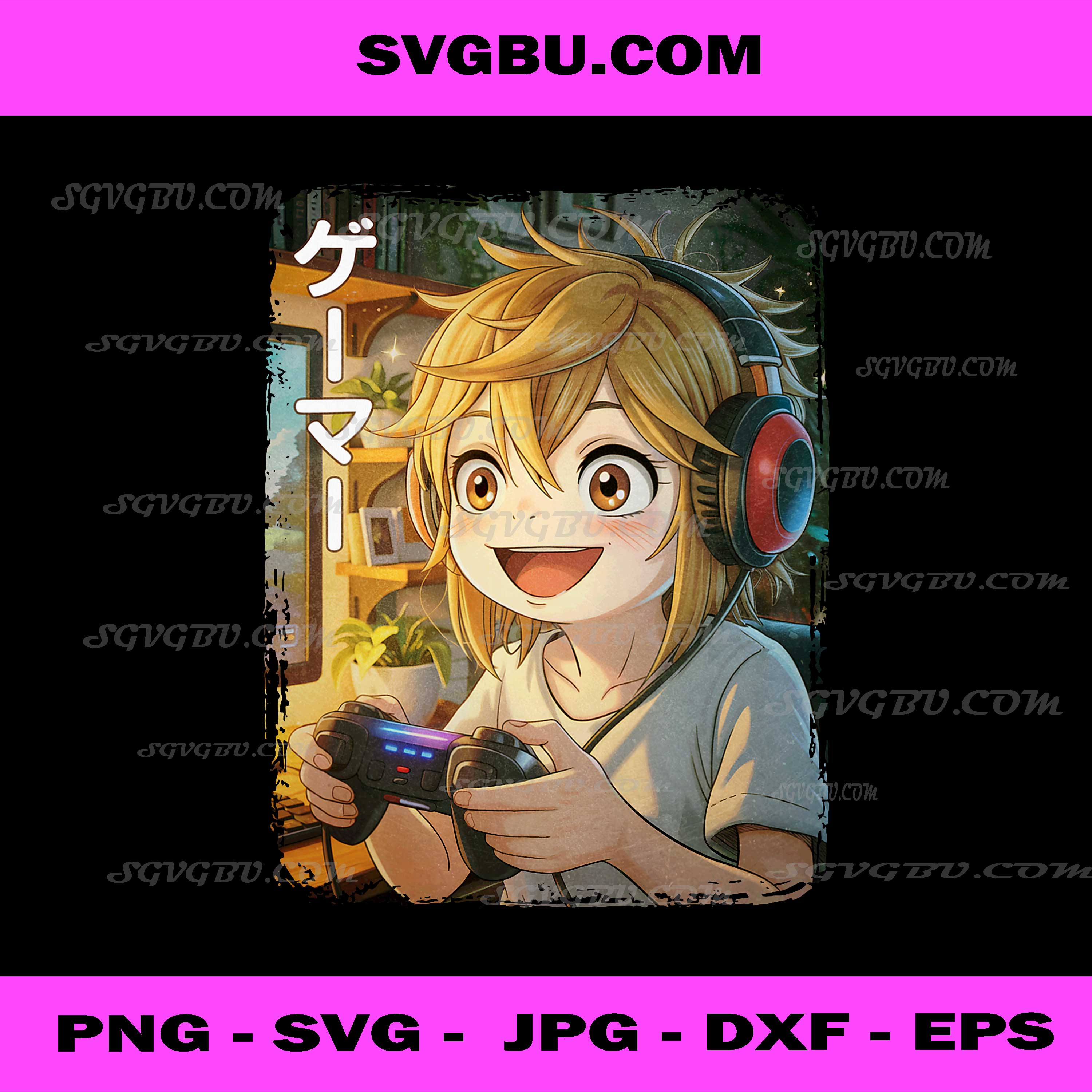 Anime Cool Gaming Japan Kawaii PNG, Funny Manga Graphic PNG