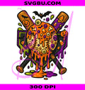 Halloween Baseball Drip PNG, Slime Baseball PNG, Retro Sports PNG