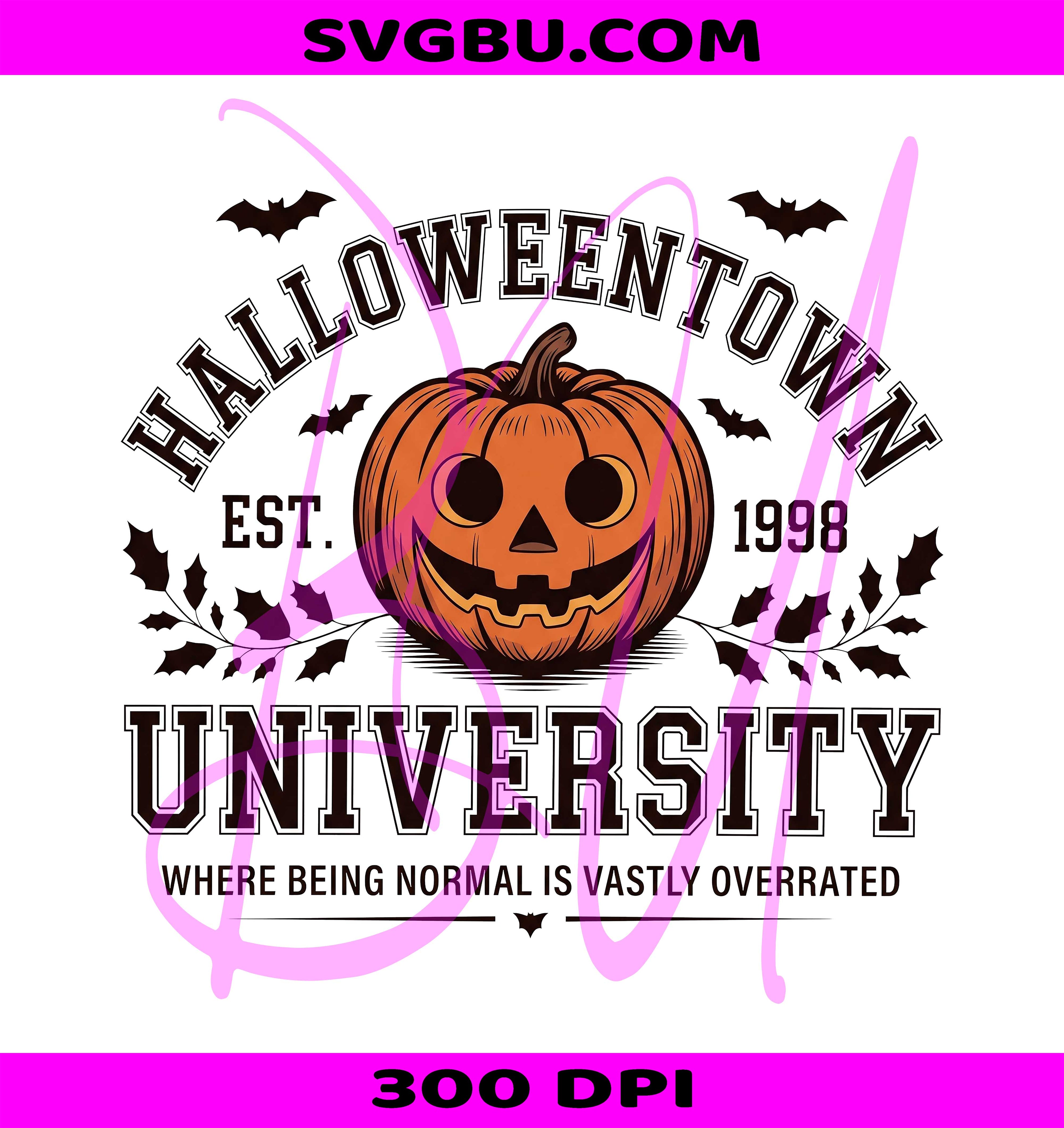 Halloween Town PNG, Pumpkin University PNG, Retro Pumpkin PNG