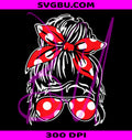 Messy Hair Bun With Bandana Ribbon PNG, Sunglasses Tank Top PNG