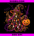 Halloween Ghost PNG, Spooky Witch Ghost PNG, Retro Pumpkin PNG