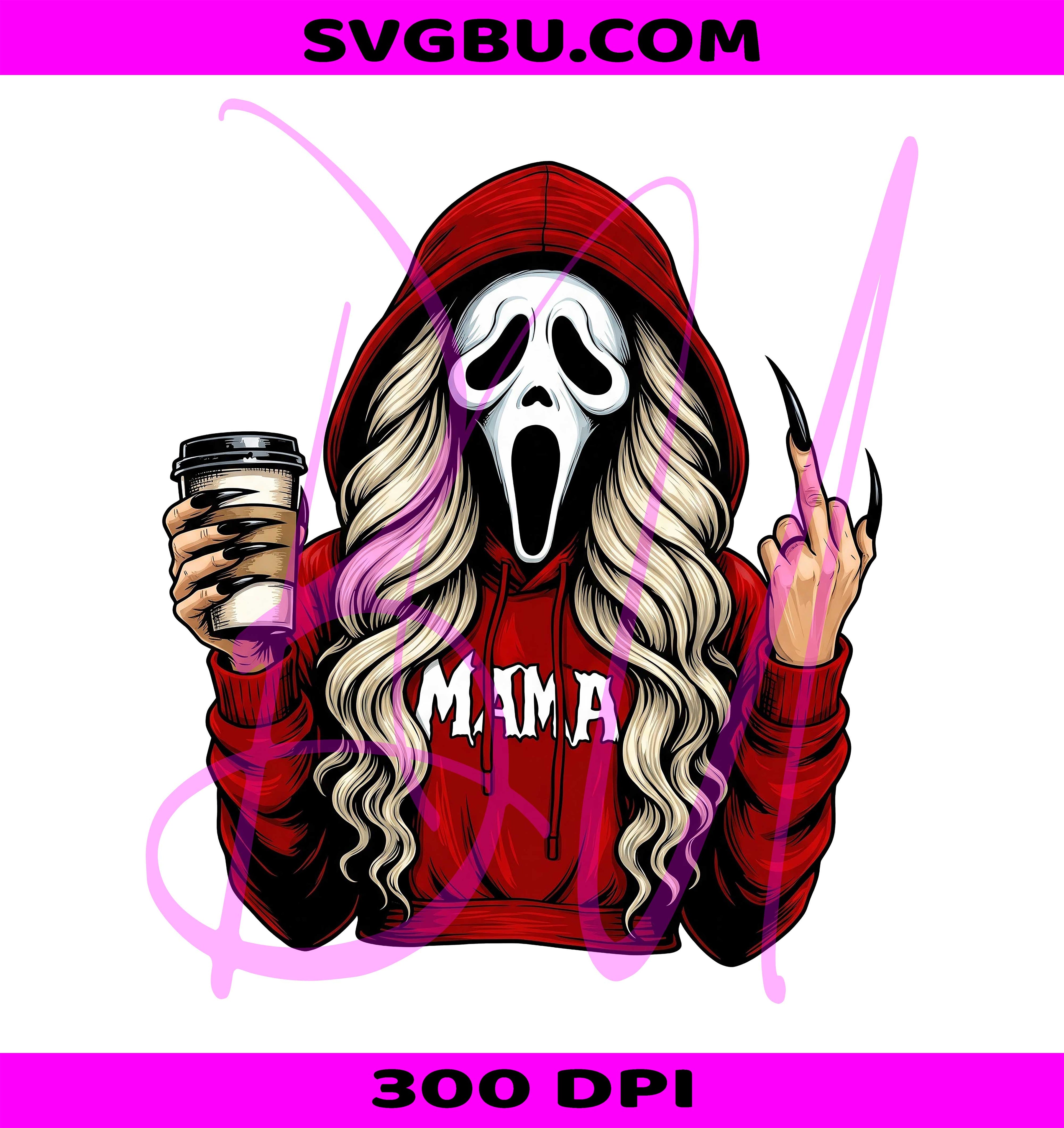 Horror Halloween Mama PNG, Killer Mama PNG, Spooky Mama Coffee PNG