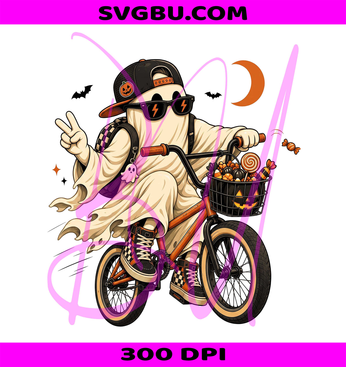 Halloween Kid PNG, Bicycle Spooky PNG, Kids Ghost PNG