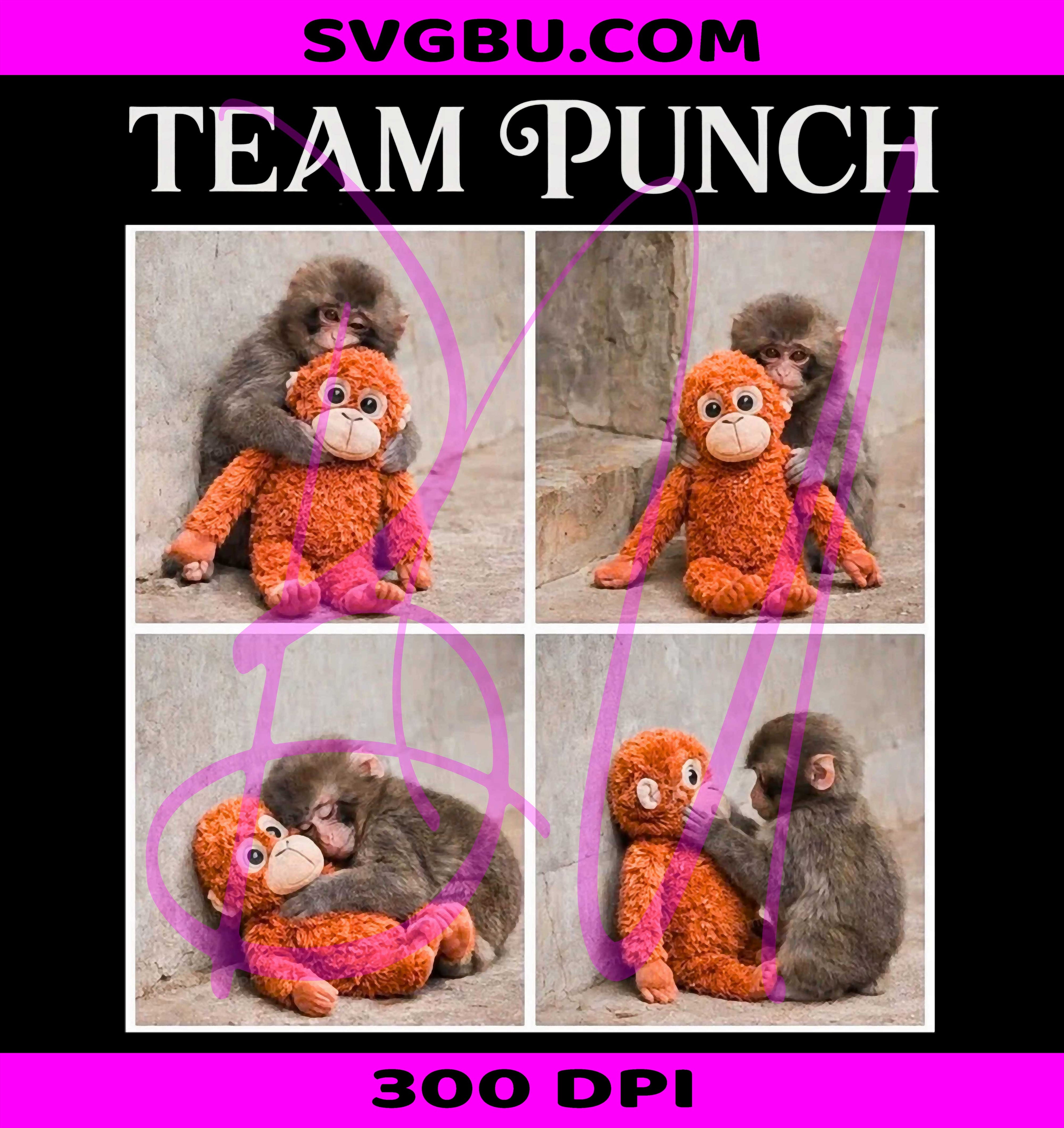 Cute Baby Monkey Team Punch PNG, Apparel Design PNG