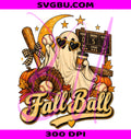 Fall Ball Baseball PNG, Cute Ghost Pumpkin PNG, Autumn Sports PNG