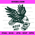 Beer Me Eagle Carrying Beer Can PNG, Funny Drinking Animal PNG