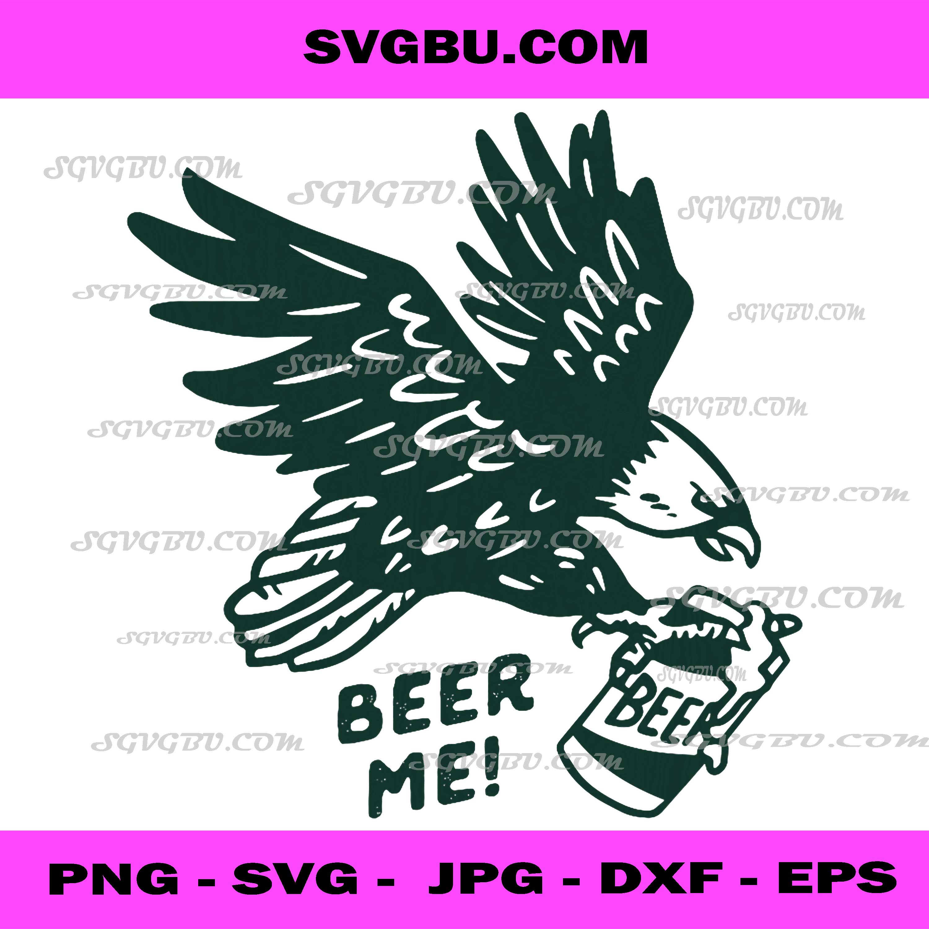 Beer Me Eagle Carrying Beer Can PNG, Funny Drinking Animal PNG