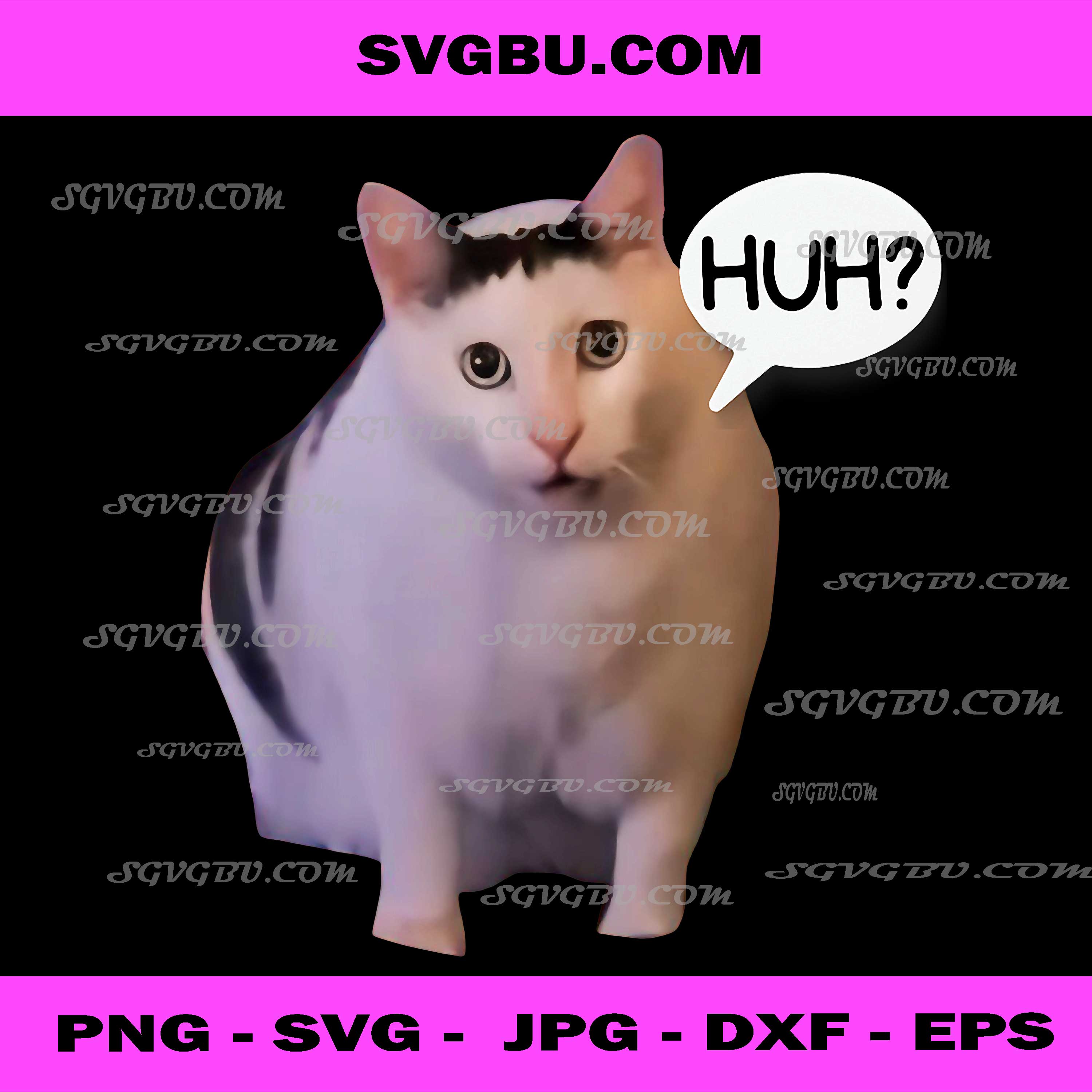 Funny Huh Cat Meme PNG, Funny Memes Internet ,Memes Cat Lover Joke PNG