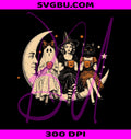 Halloween Girl Squad PNG, Witch Ghost Cat PNG, Retro Spooky PNG