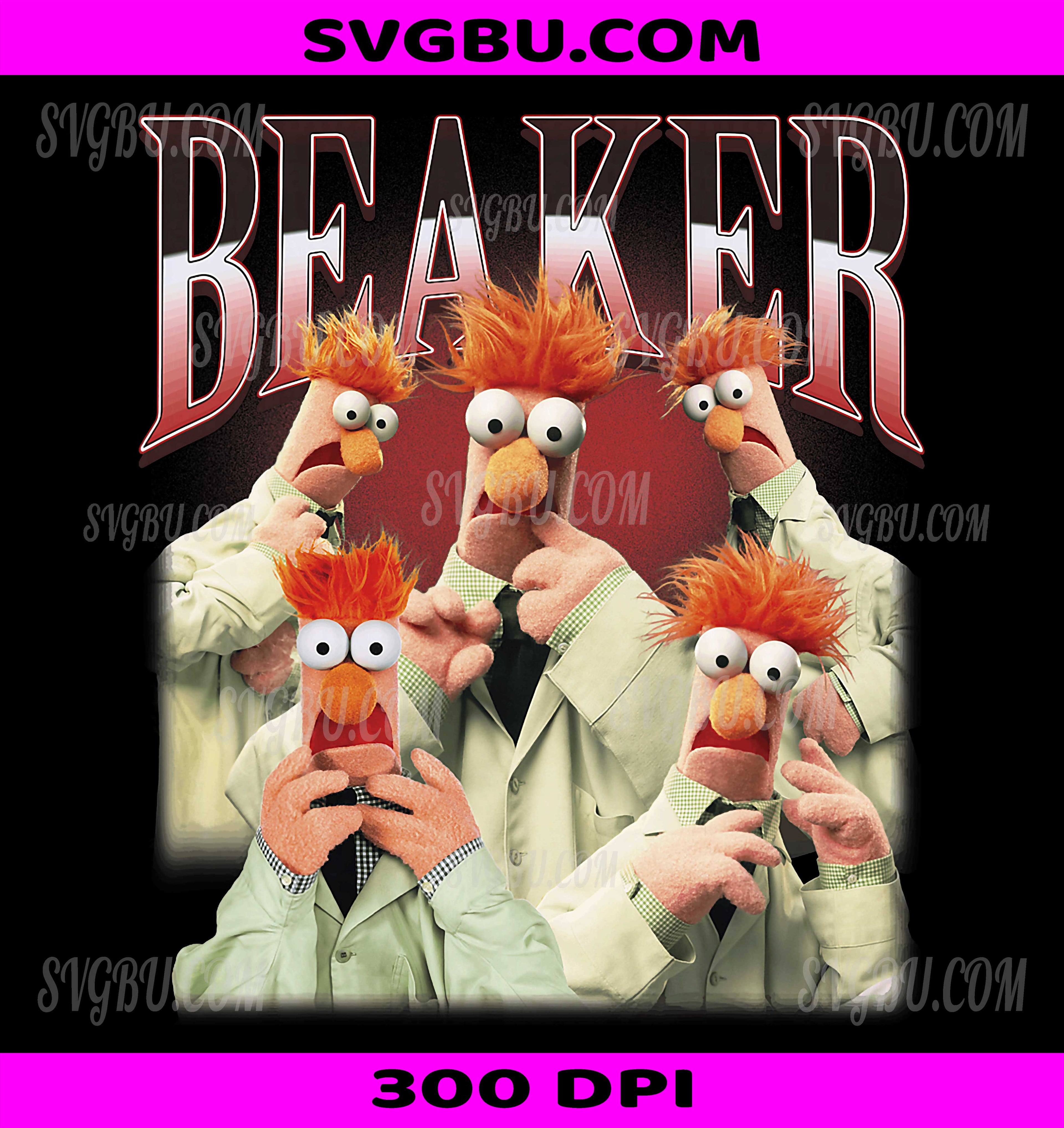 Disney The Muppets Beaker Montage PNG, Gradient Lettering PNG