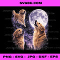 Golden Retriever Moon Howling Galaxy PNG, Aesthetic Dog Lover Art PNG